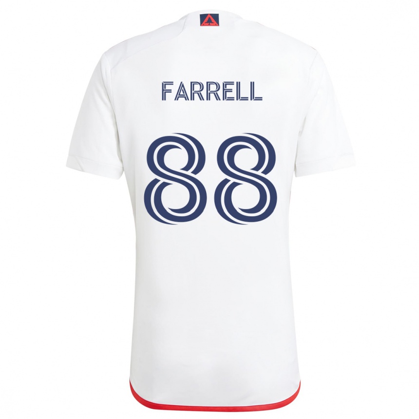 Niño Fútbol Camiseta Andrew Farrell #88 Blanco Rojo 2ª Equipación 2024/25 Perú