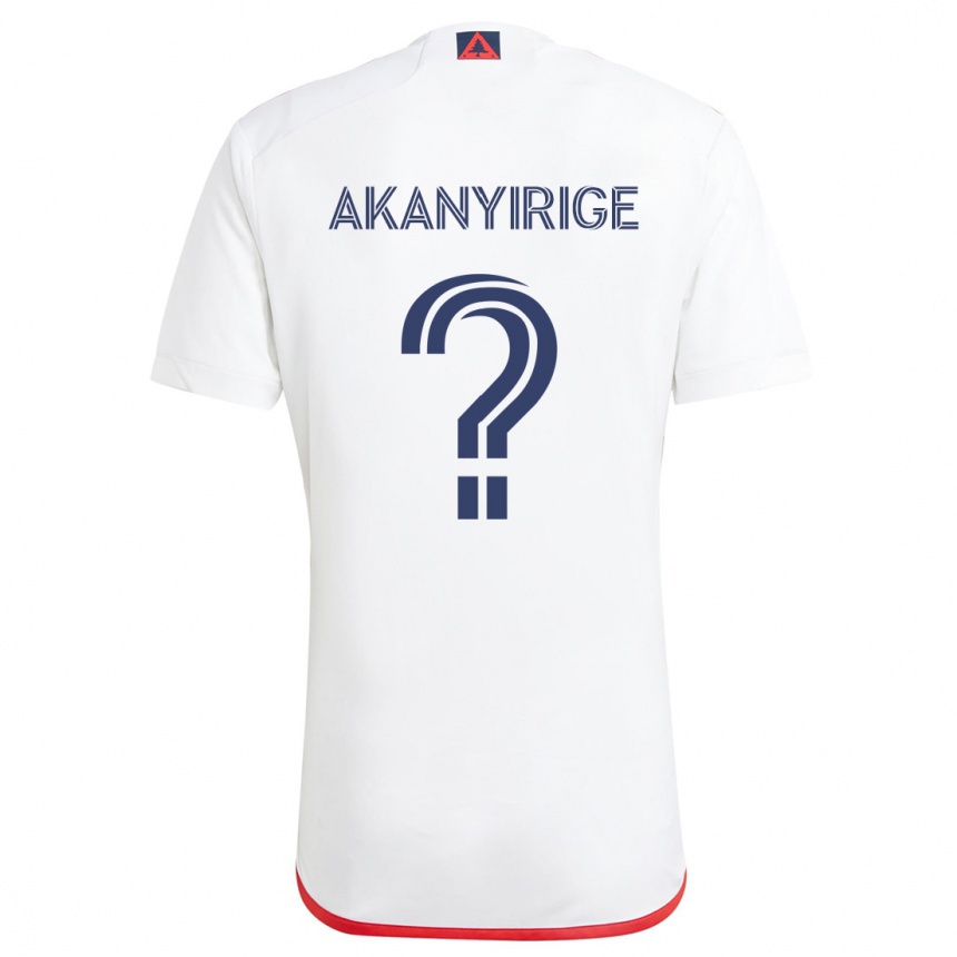 Niño Fútbol Camiseta Jacob Akanyirige #0 Blanco Rojo 2ª Equipación 2024/25 Perú