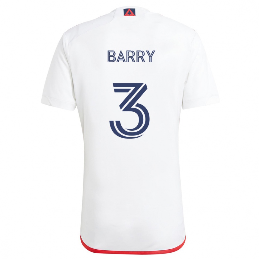 Niño Fútbol Camiseta Hesron Barry #3 Blanco Rojo 2ª Equipación 2024/25 Perú