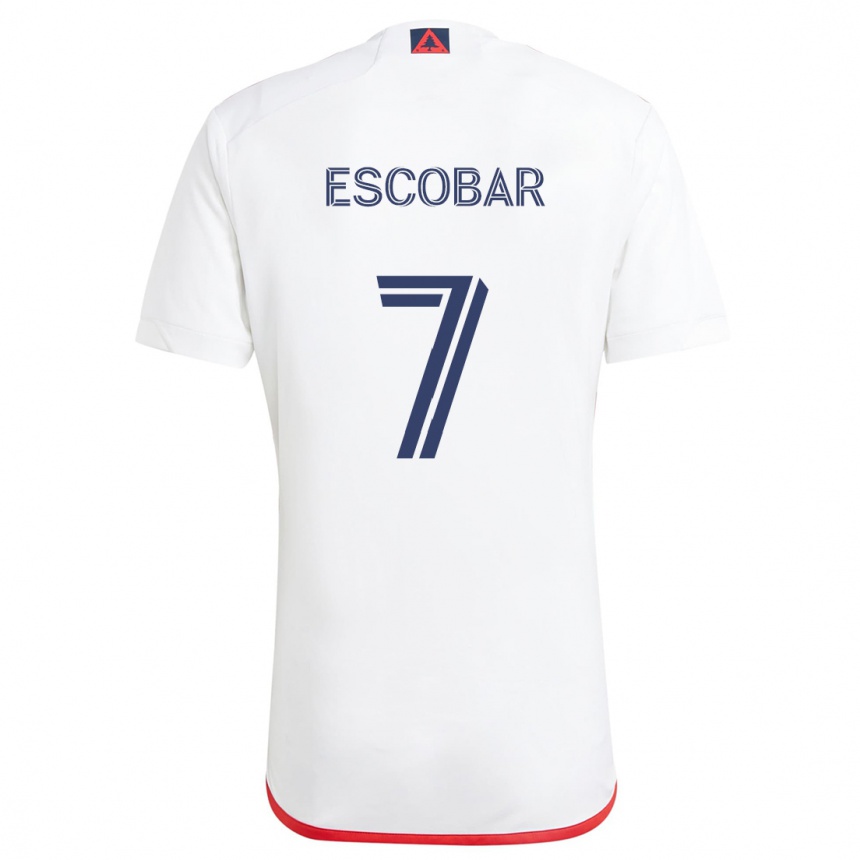 Niño Fútbol Camiseta Olger Escobar #7 Blanco Rojo 2ª Equipación 2024/25 Perú