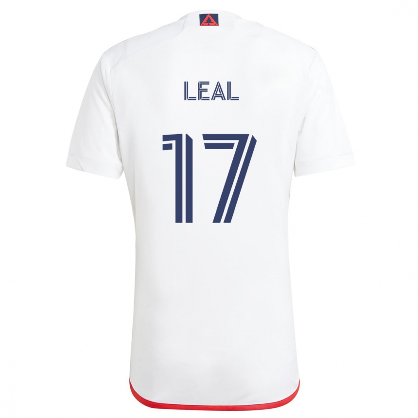 Niño Fútbol Camiseta Patrick Leal #17 Blanco Rojo 2ª Equipación 2024/25 Perú