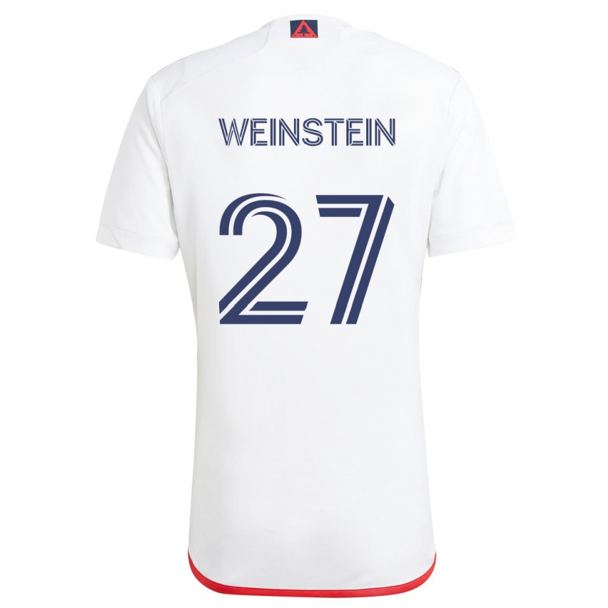 Niño Fútbol Camiseta Max Weinstein #27 Blanco Rojo 2ª Equipación 2024/25 Perú