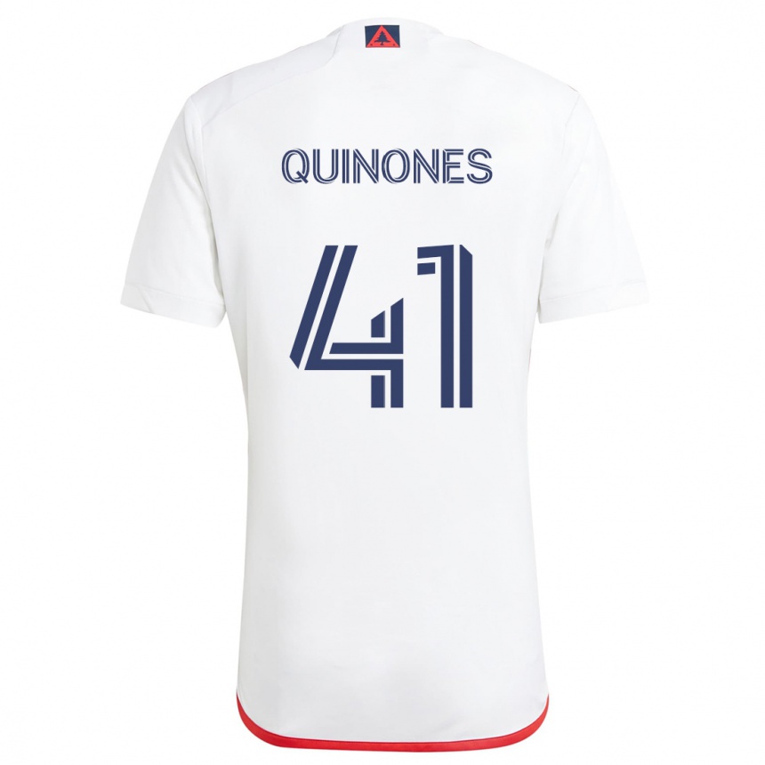 Niño Fútbol Camiseta Colby Quiñónes #41 Blanco Rojo 2ª Equipación 2024/25 Perú