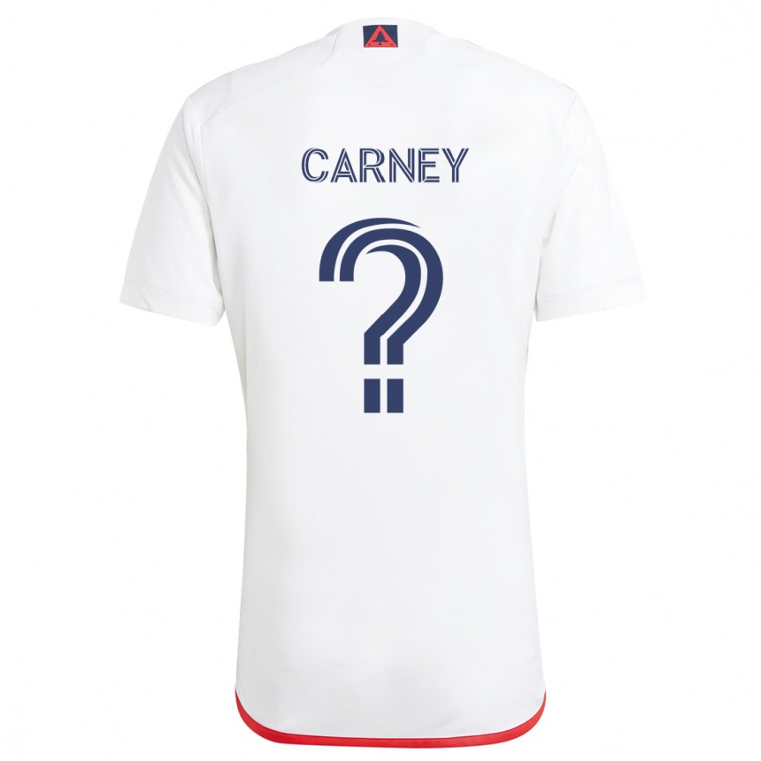 Niño Fútbol Camiseta Ryan Carney #0 Blanco Rojo 2ª Equipación 2024/25 Perú