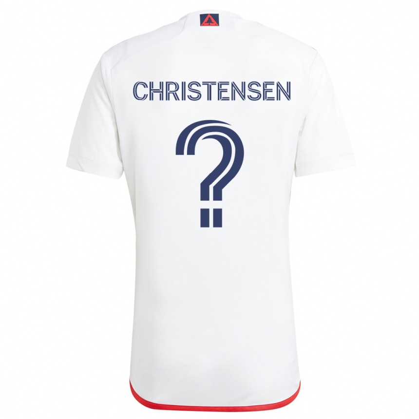 Niño Fútbol Camiseta Kevin Christensen #0 Blanco Rojo 2ª Equipación 2024/25 Perú