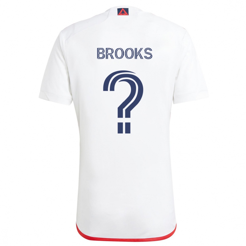 Niño Fútbol Camiseta Brian Brooks #0 Blanco Rojo 2ª Equipación 2024/25 Perú