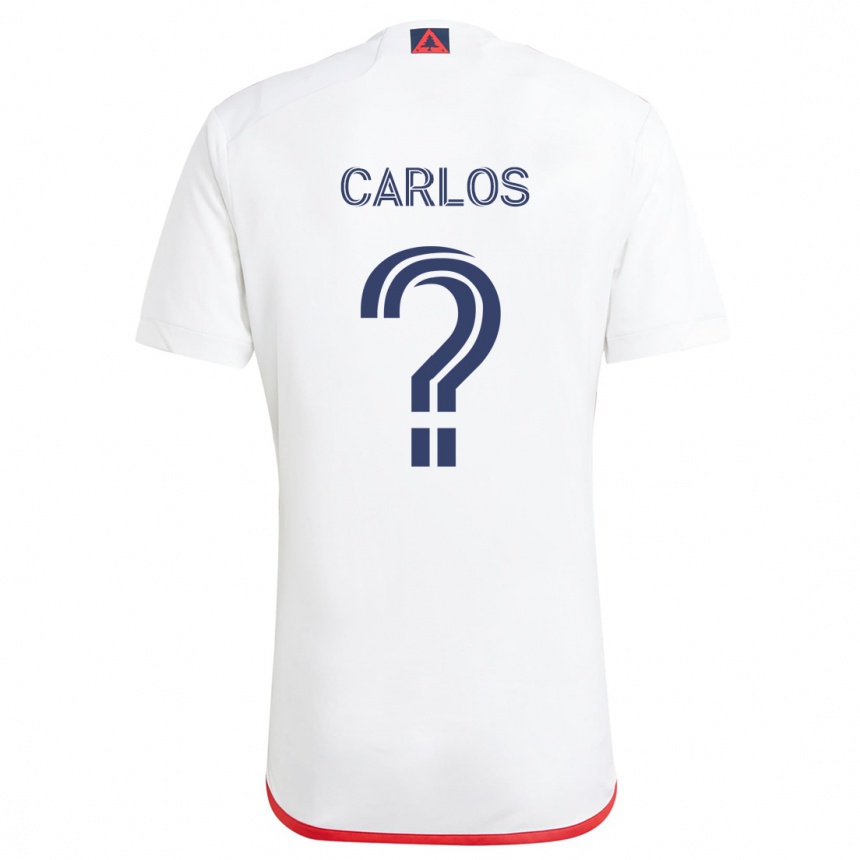 Niño Fútbol Camiseta Cristiano Carlos #0 Blanco Rojo 2ª Equipación 2024/25 Perú