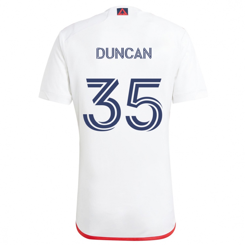 Niño Fútbol Camiseta Nakye Greenidge-Duncan #35 Blanco Rojo 2ª Equipación 2024/25 Perú