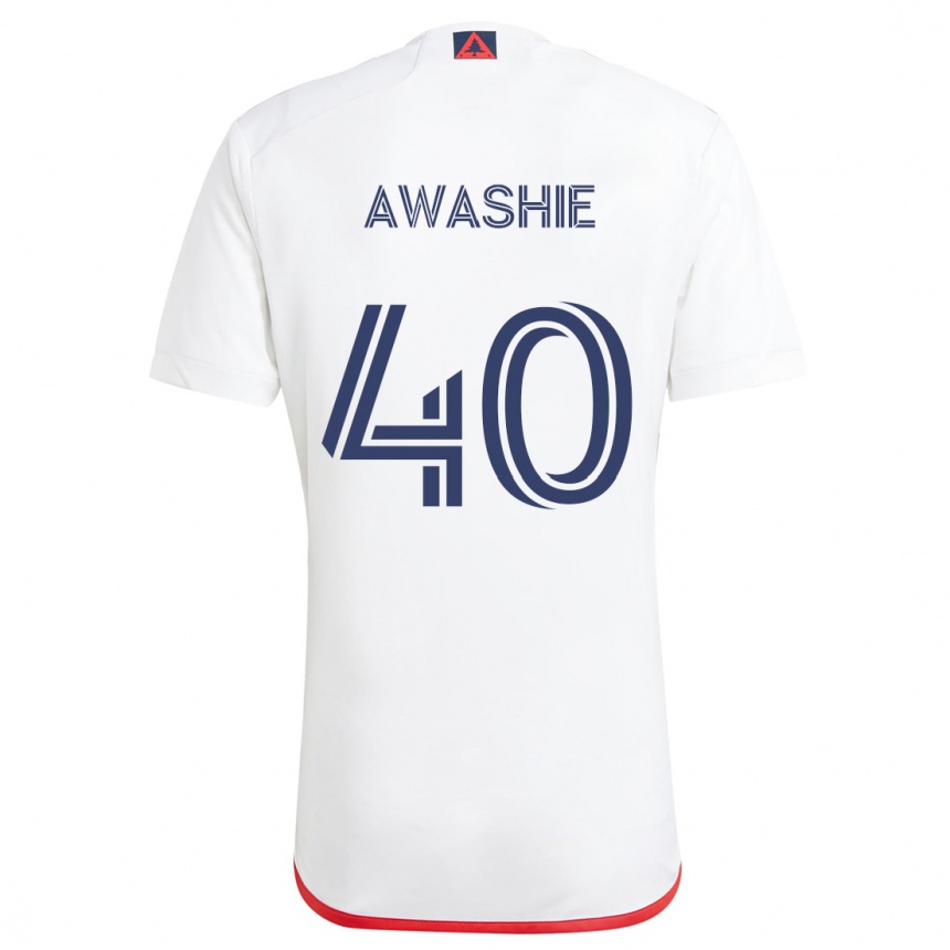 Niño Fútbol Camiseta Ben Awashie #40 Blanco Rojo 2ª Equipación 2024/25 Perú