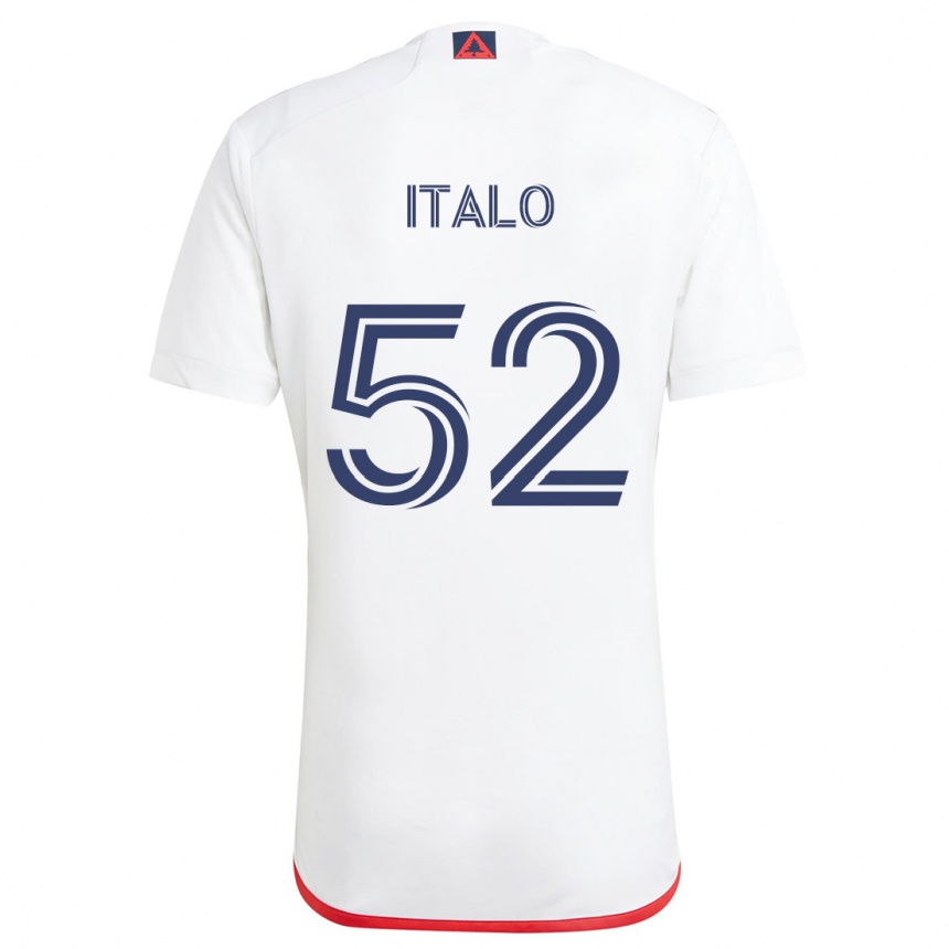 Niño Fútbol Camiseta Ítalo #52 Blanco Rojo 2ª Equipación 2024/25 Perú