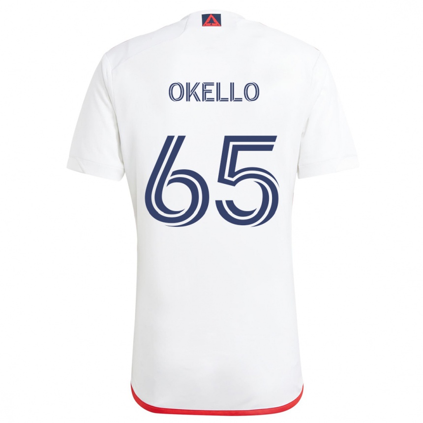 Niño Fútbol Camiseta Noble Okello #65 Blanco Rojo 2ª Equipación 2024/25 Perú