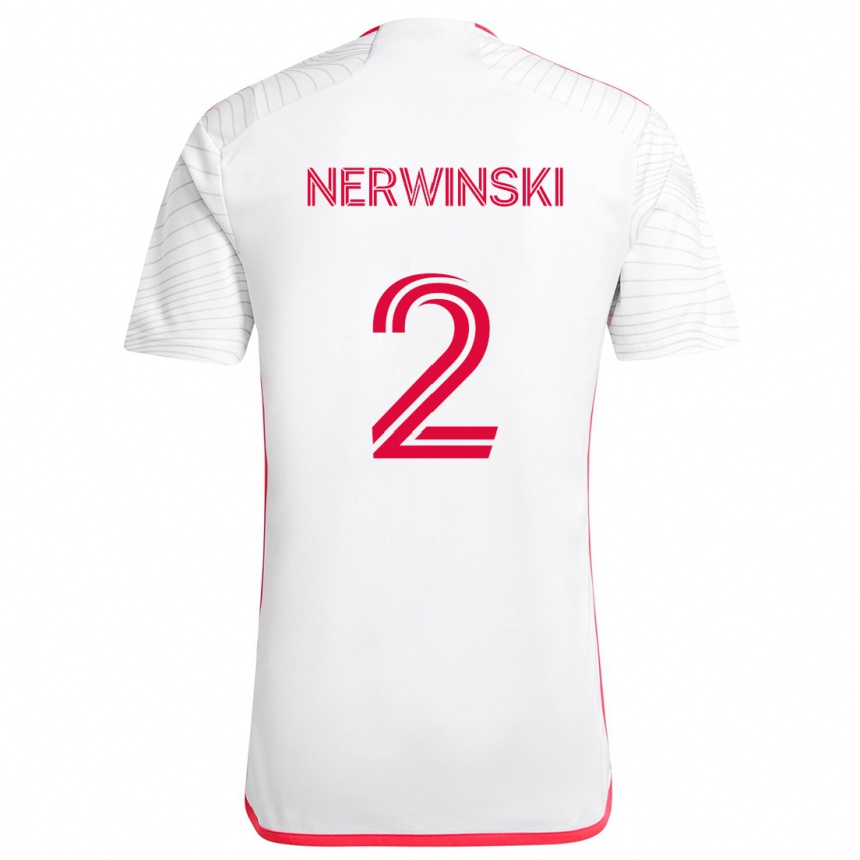 Niño Fútbol Camiseta Jake Nerwinski #2 Blanco Rojo 2ª Equipación 2024/25 Perú