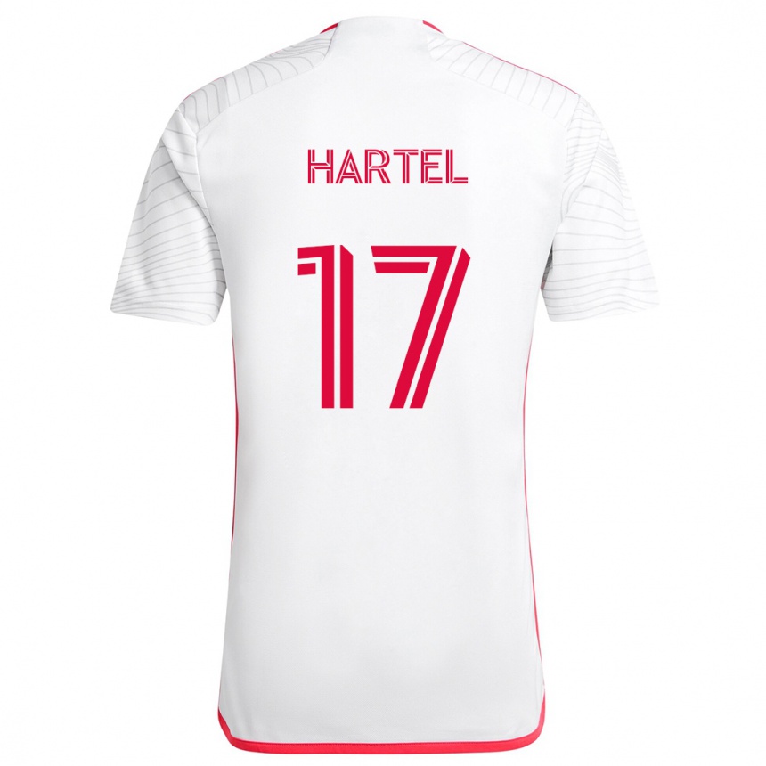 Niño Fútbol Camiseta Marcel Hartel #17 Blanco Rojo 2ª Equipación 2024/25 Perú