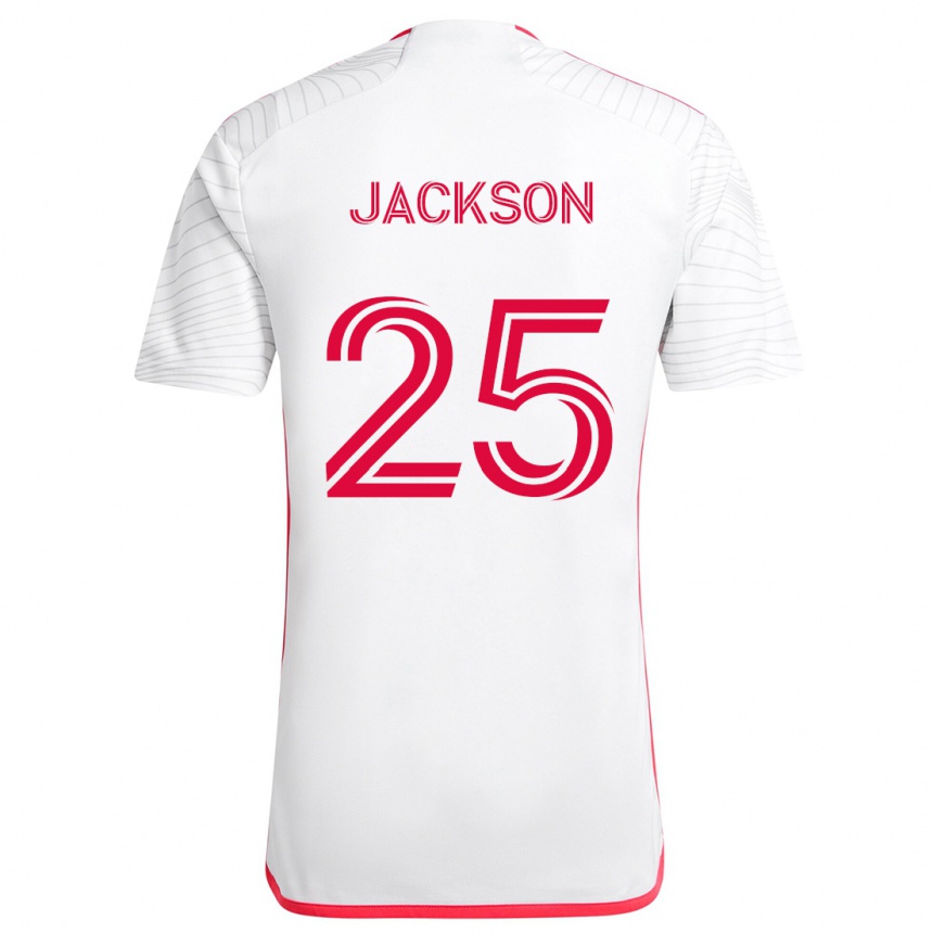 Niño Fútbol Camiseta Aziel Jackson #25 Blanco Rojo 2ª Equipación 2024/25 Perú