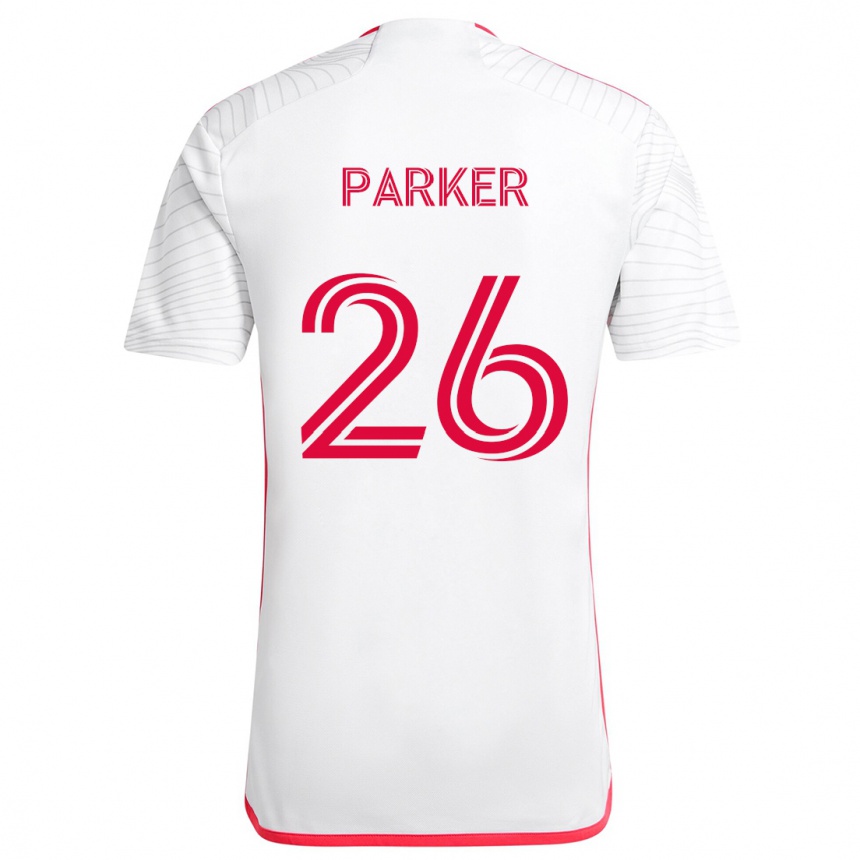 Niño Fútbol Camiseta Tim Parker #26 Blanco Rojo 2ª Equipación 2024/25 Perú