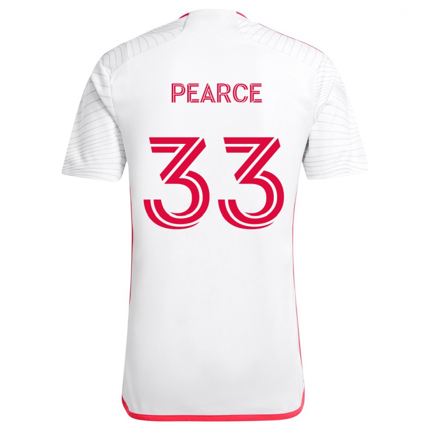 Niño Fútbol Camiseta Tyson Pearce #33 Blanco Rojo 2ª Equipación 2024/25 Perú