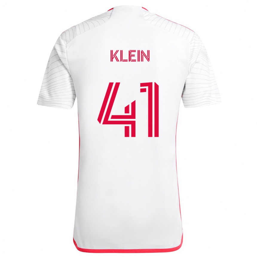 Niño Fútbol Camiseta Johnny Klein #41 Blanco Rojo 2ª Equipación 2024/25 Perú