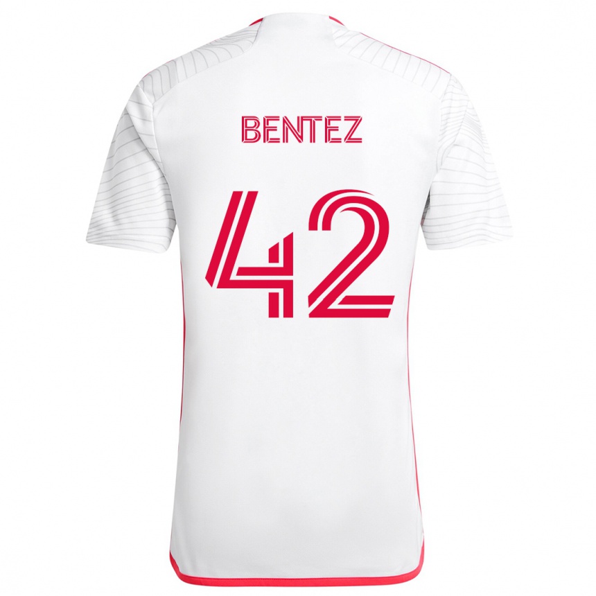 Niño Fútbol Camiseta Óscar Benítez #42 Blanco Rojo 2ª Equipación 2024/25 Perú