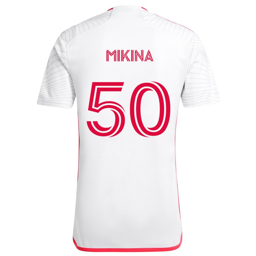 Niño Fútbol Camiseta Gabriel Mikina #50 Blanco Rojo 2ª Equipación 2024/25 Perú