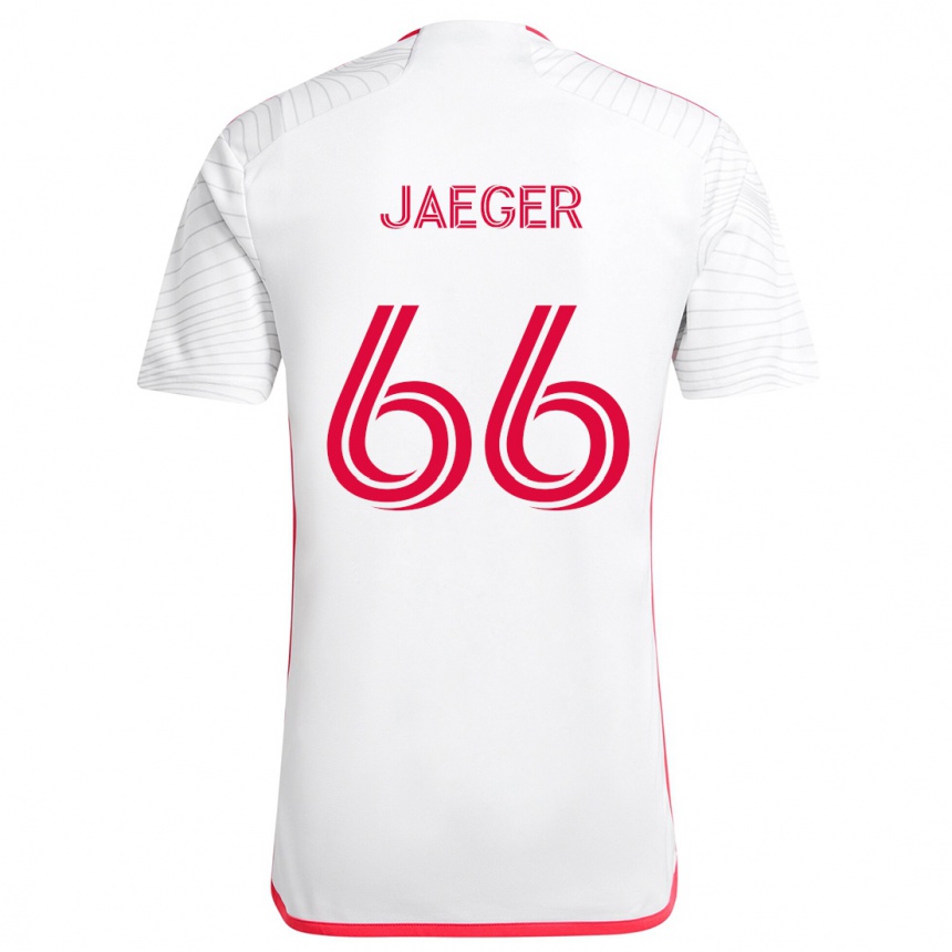 Niño Fútbol Camiseta Kai Jaeger #66 Blanco Rojo 2ª Equipación 2024/25 Perú