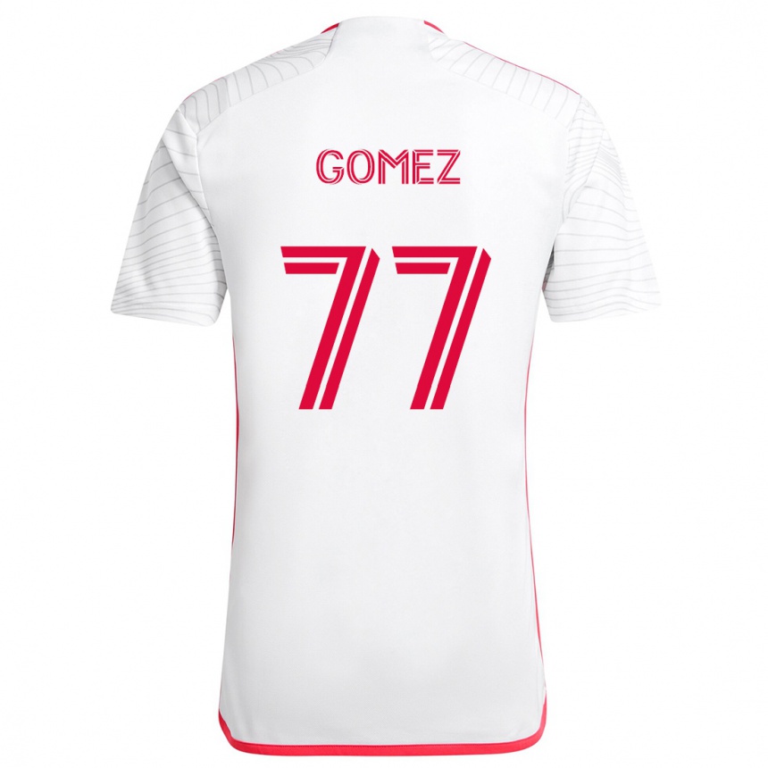 Niño Fútbol Camiseta Sam Gomez #77 Blanco Rojo 2ª Equipación 2024/25 Perú