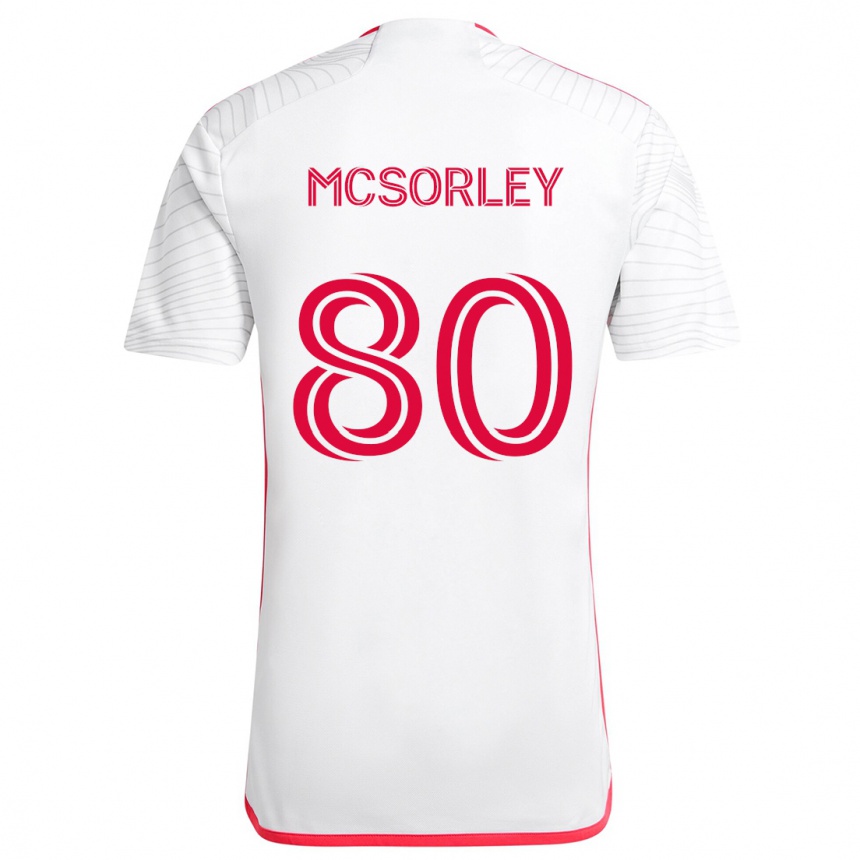 Niño Fútbol Camiseta Brendan Mcsorley #80 Blanco Rojo 2ª Equipación 2024/25 Perú