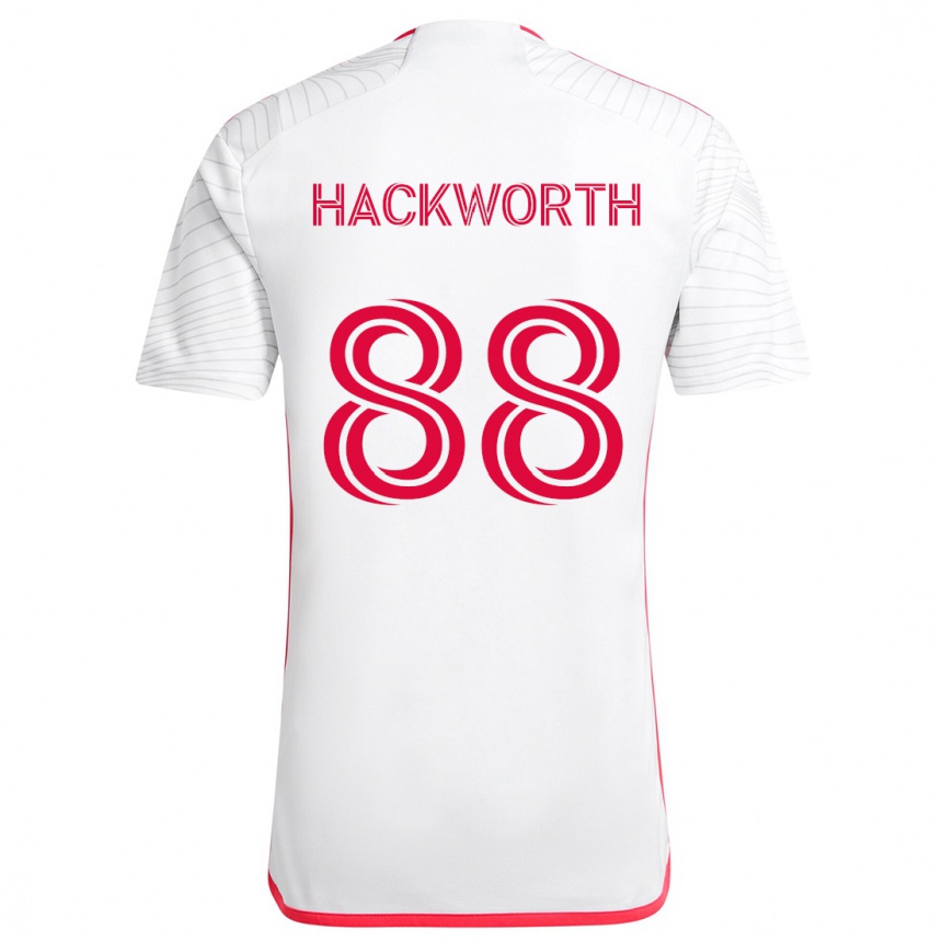 Niño Fútbol Camiseta Larsen Hackworth #88 Blanco Rojo 2ª Equipación 2024/25 Perú