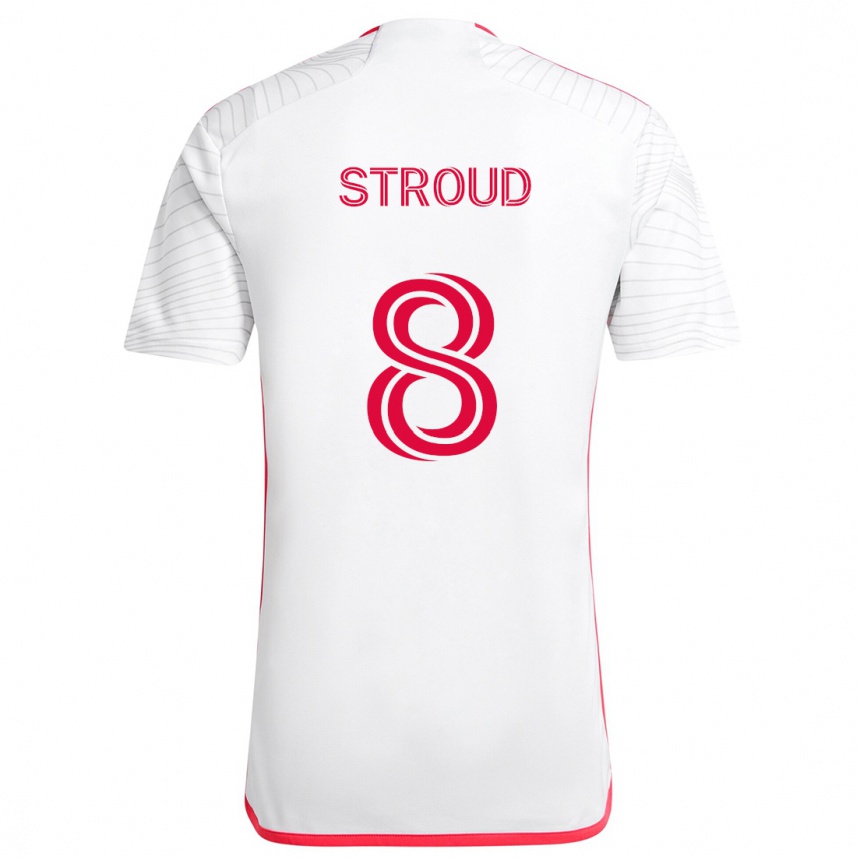 Niño Fútbol Camiseta Jared Stroud #8 Blanco Rojo 2ª Equipación 2024/25 Perú