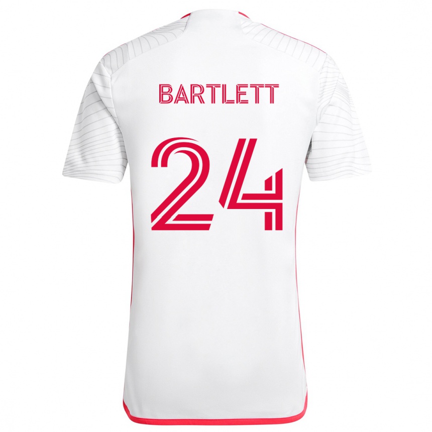 Niño Fútbol Camiseta Lucas Bartlett #24 Blanco Rojo 2ª Equipación 2024/25 Perú