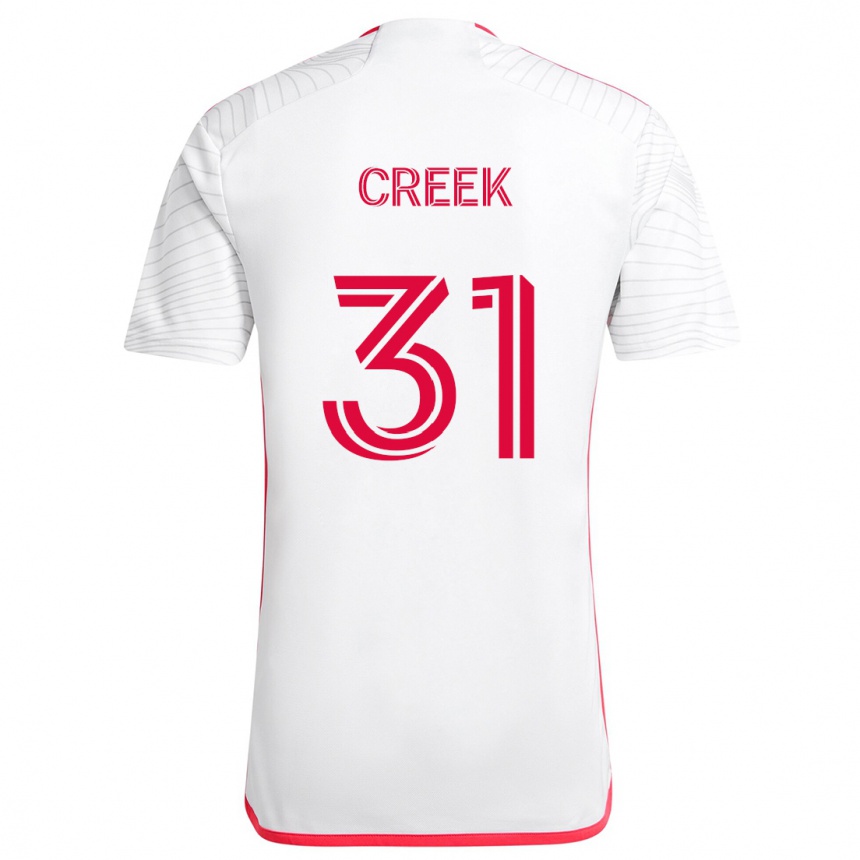 Niño Fútbol Camiseta Michael Creek #31 Blanco Rojo 2ª Equipación 2024/25 Perú