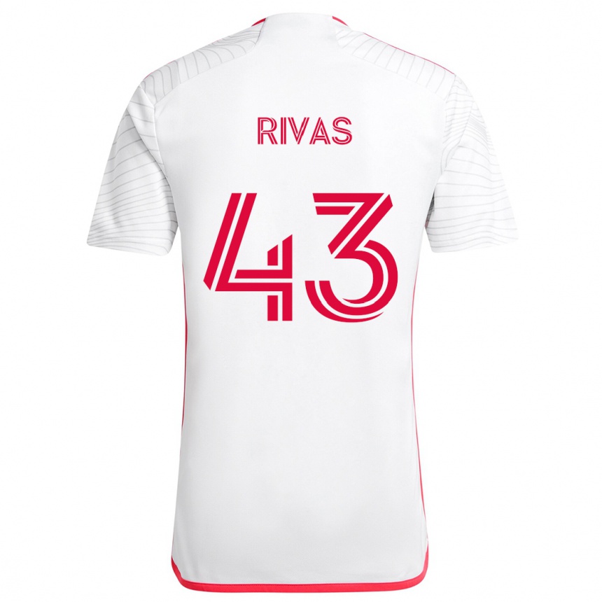 Niño Fútbol Camiseta Sergio Rivas #43 Blanco Rojo 2ª Equipación 2024/25 Perú