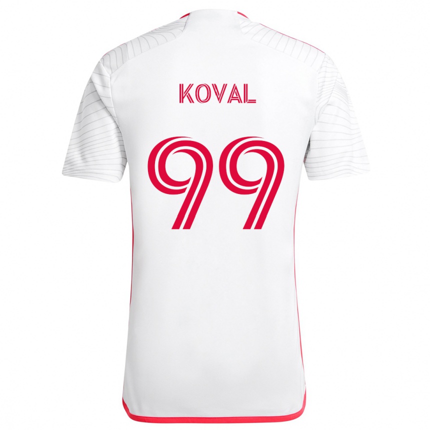 Niño Fútbol Camiseta Stanislav Koval #99 Blanco Rojo 2ª Equipación 2024/25 Perú