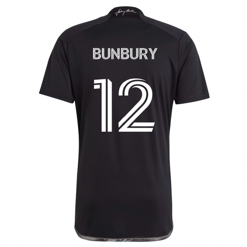 Niño Fútbol Camiseta Teal Bunbury #12 Negro 2ª Equipación 2024/25 Perú