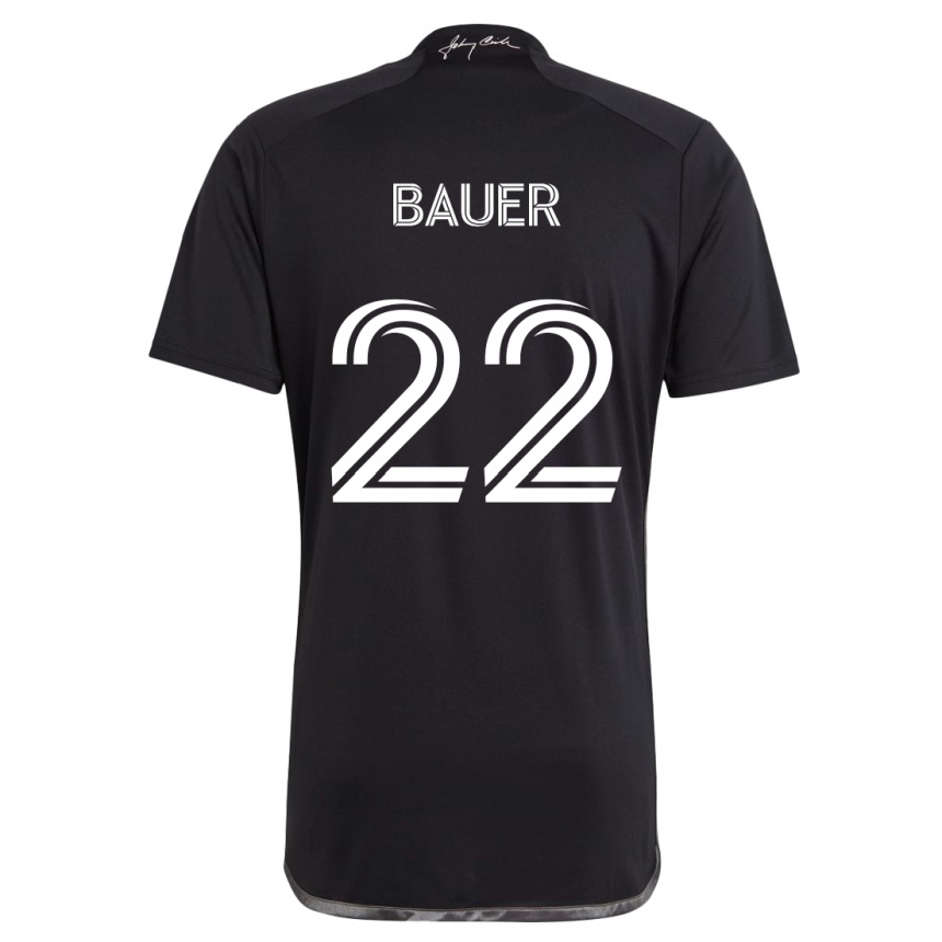 Niño Fútbol Camiseta Josh Bauer #22 Negro 2ª Equipación 2024/25 Perú