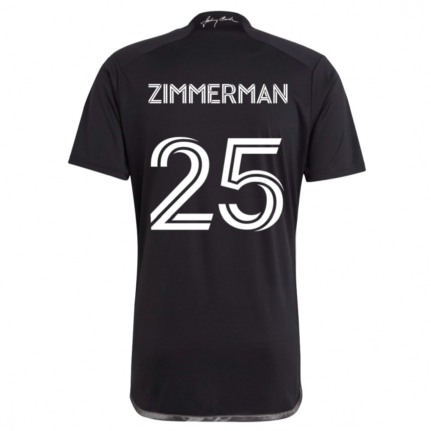 Niño Fútbol Camiseta Walker Zimmerman #25 Negro 2ª Equipación 2024/25 Perú