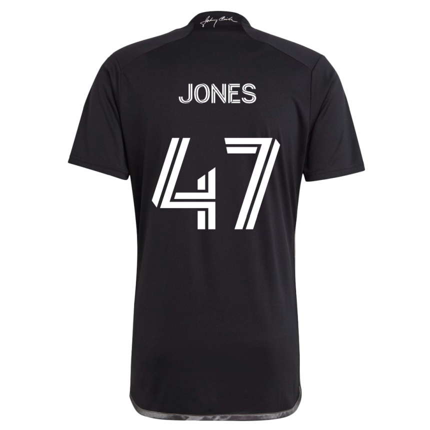 Niño Fútbol Camiseta Isaiah Jones #47 Negro 2ª Equipación 2024/25 Perú