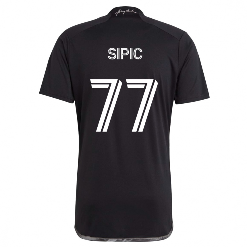 Niño Fútbol Camiseta Adem Sipić #77 Negro 2ª Equipación 2024/25 Perú