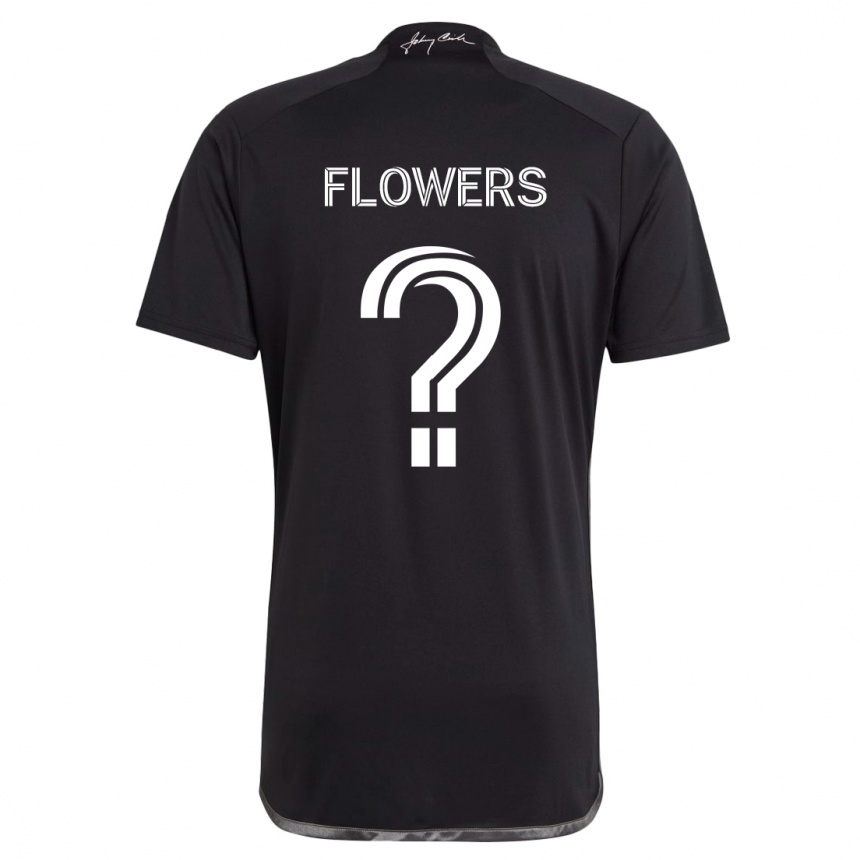 Niño Fútbol Camiseta Ashton Flowers #0 Negro 2ª Equipación 2024/25 Perú