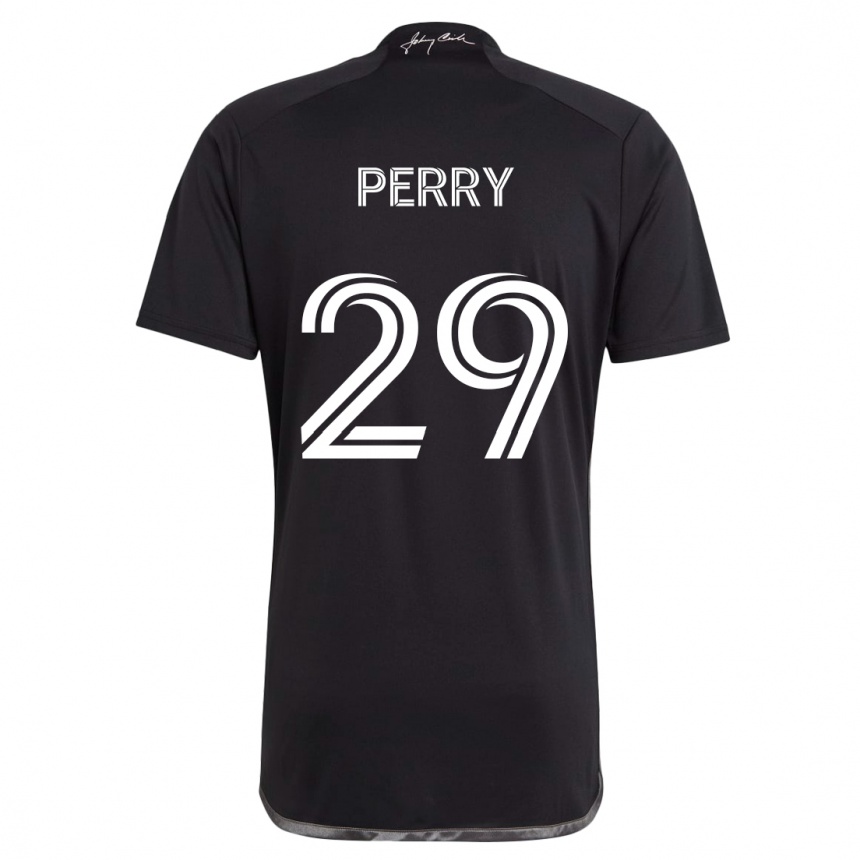 Niño Fútbol Camiseta Nebiyou Perry #29 Negro 2ª Equipación 2024/25 Perú