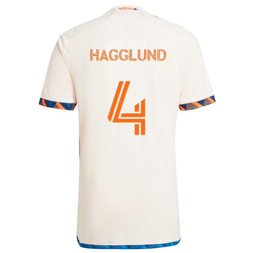 Niño Fútbol Camiseta Nick Hagglund #4 Blanco Naranja 2ª Equipación 2024/25 Perú