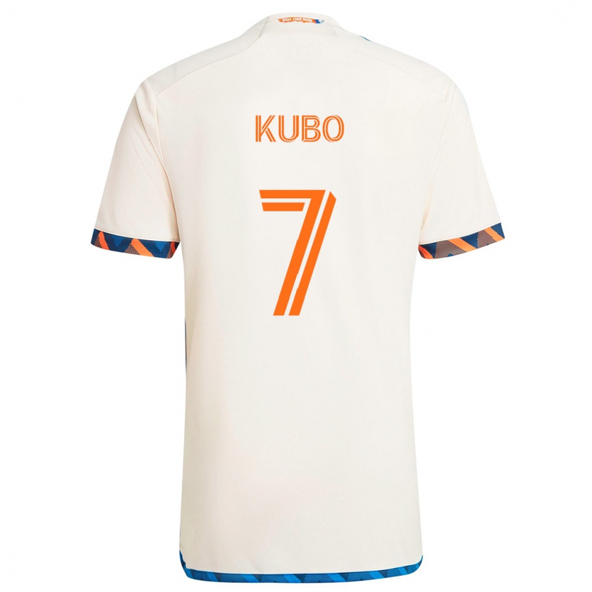 Niño Fútbol Camiseta Yuya Kubo #7 Blanco Naranja 2ª Equipación 2024/25 Perú