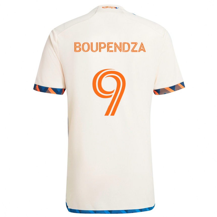 Niño Fútbol Camiseta Aaron Boupendza #9 Blanco Naranja 2ª Equipación 2024/25 Perú