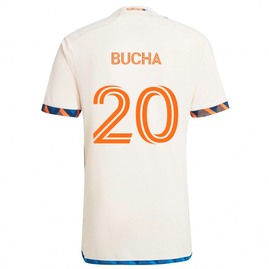 Niño Fútbol Camiseta Pavel Bucha #20 Blanco Naranja 2ª Equipación 2024/25 Perú