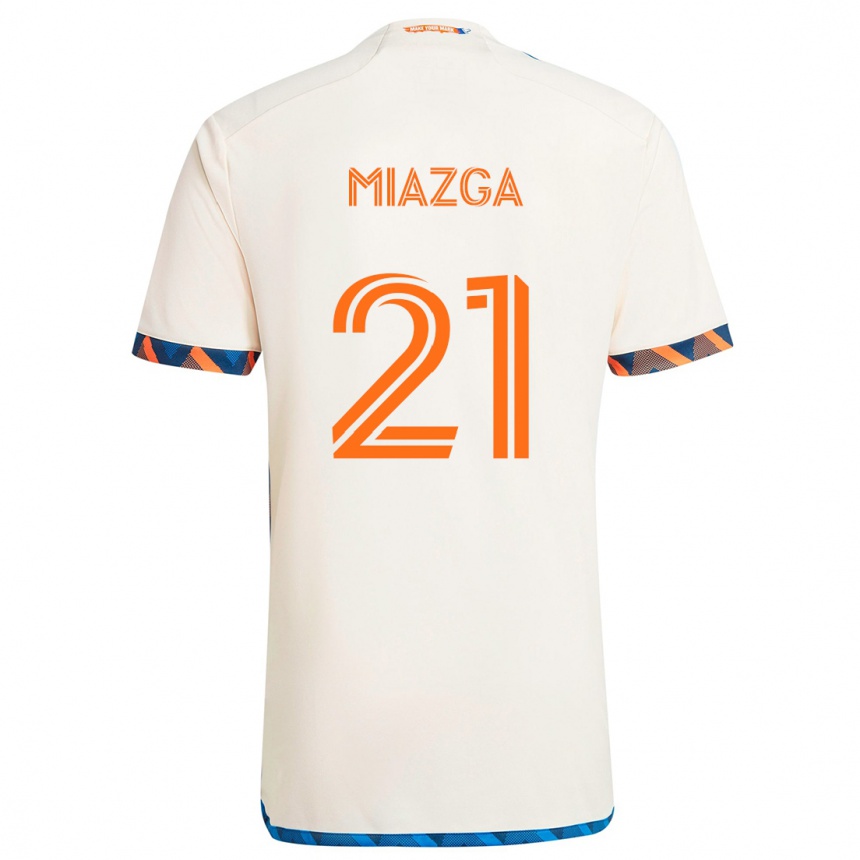 Niño Fútbol Camiseta Matt Miazga #21 Blanco Naranja 2ª Equipación 2024/25 Perú