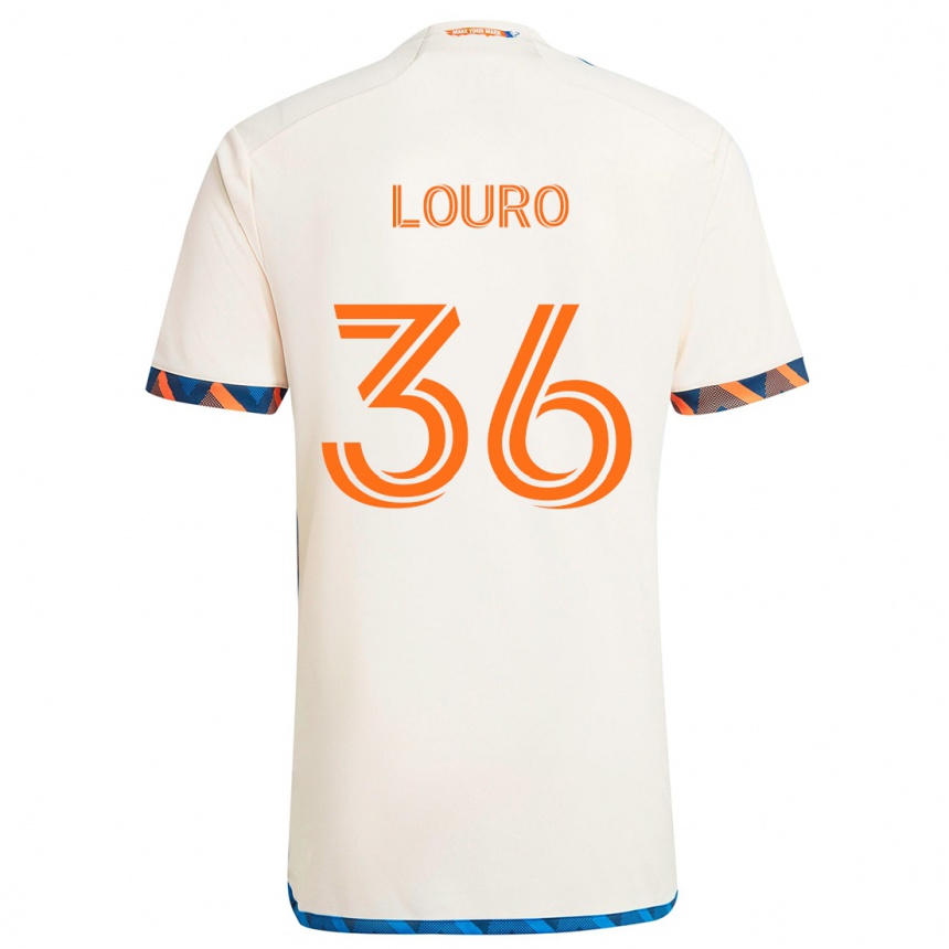 Niño Fútbol Camiseta Evan Louro #36 Blanco Naranja 2ª Equipación 2024/25 Perú