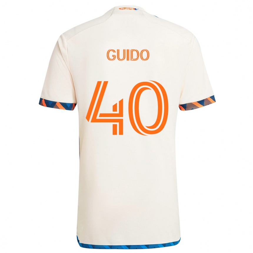 Niño Fútbol Camiseta Alejandro Guido #40 Blanco Naranja 2ª Equipación 2024/25 Perú