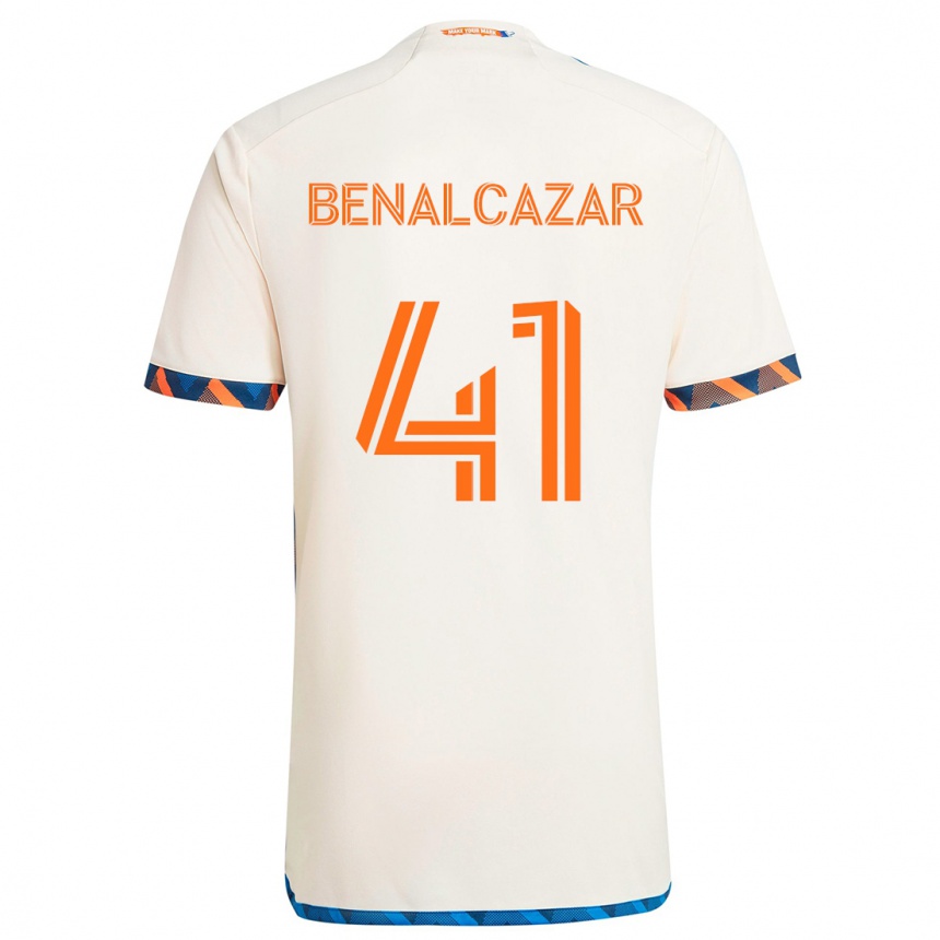 Niño Fútbol Camiseta Nico Benalcázar #41 Blanco Naranja 2ª Equipación 2024/25 Perú