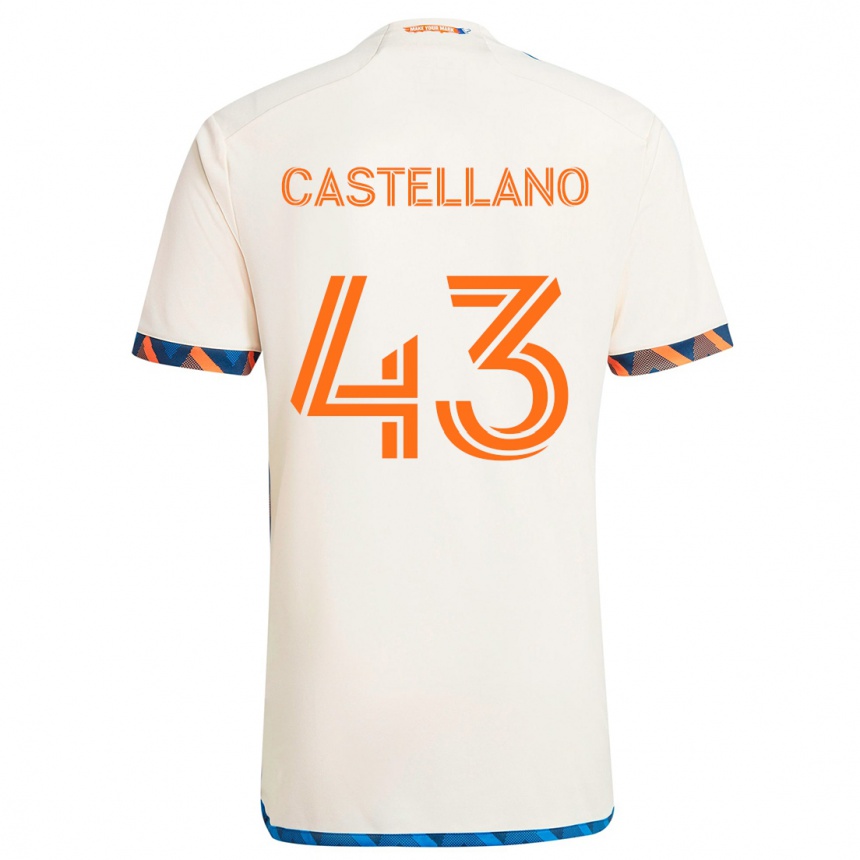 Niño Fútbol Camiseta Jesús Castellano #43 Blanco Naranja 2ª Equipación 2024/25 Perú