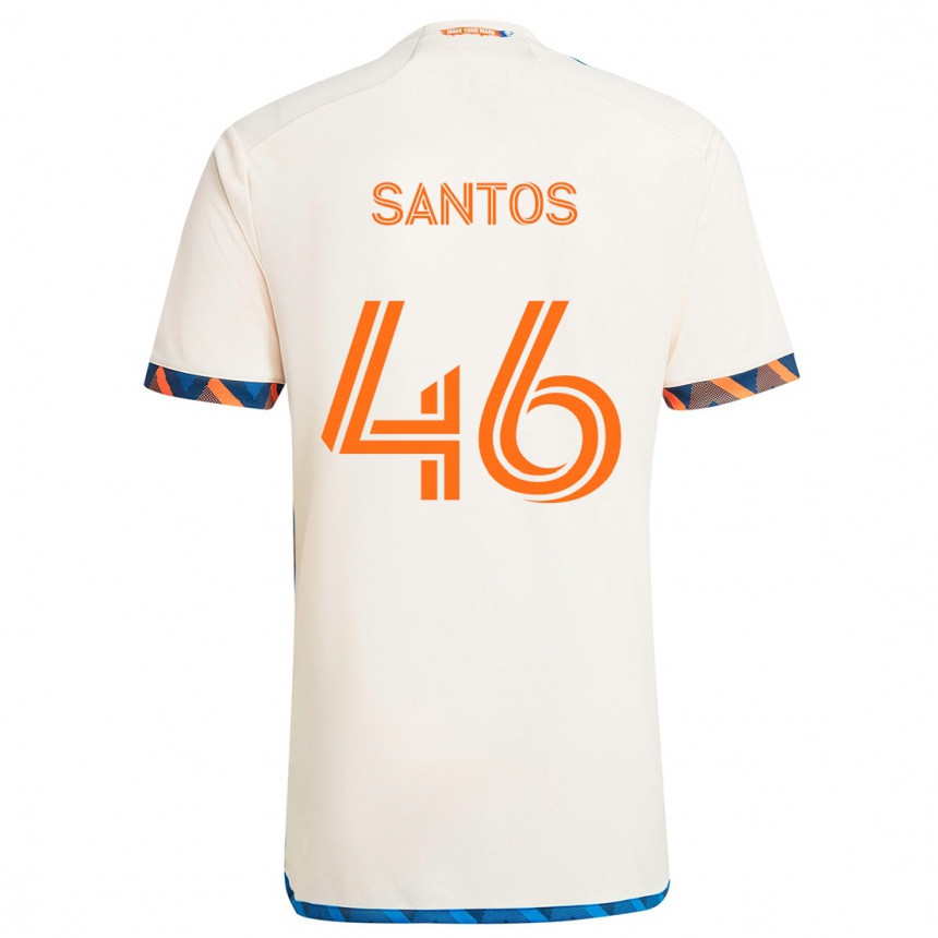 Niño Fútbol Camiseta Guilherme Santos #46 Blanco Naranja 2ª Equipación 2024/25 Perú