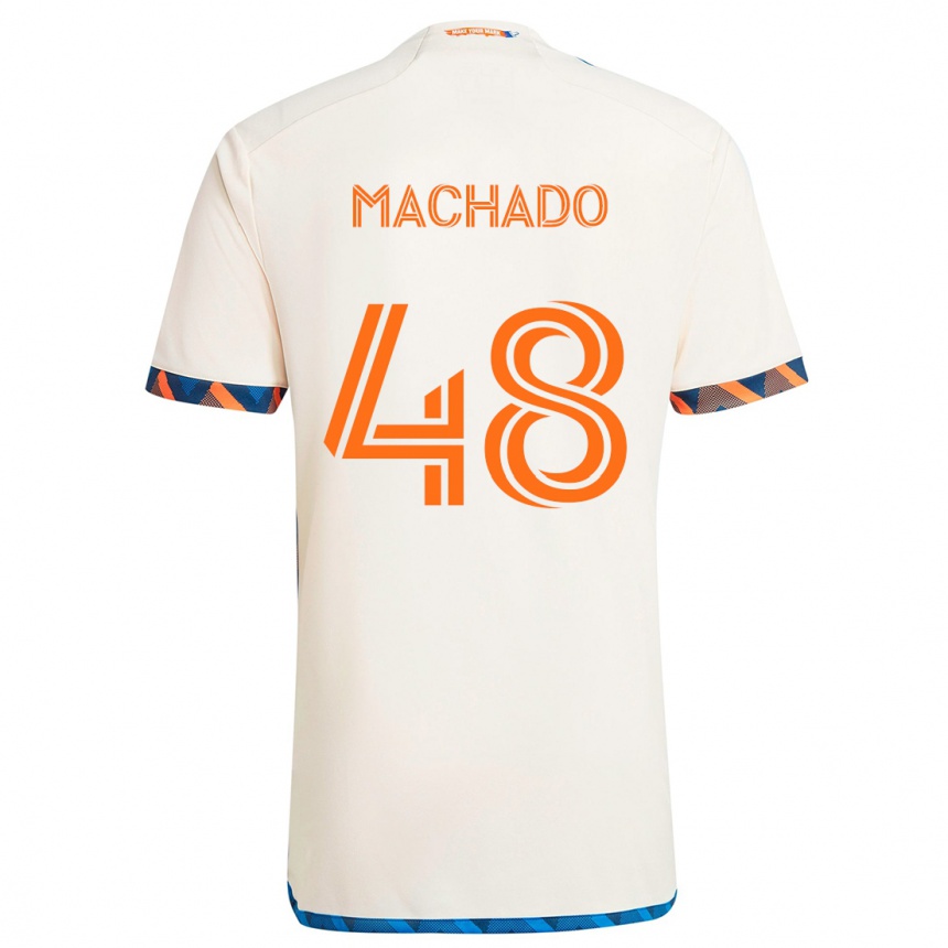 Niño Fútbol Camiseta Juan Machado #48 Blanco Naranja 2ª Equipación 2024/25 Perú